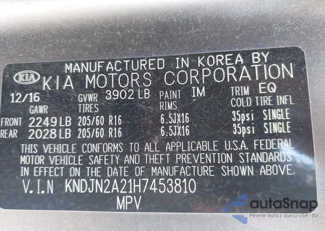 2017 Kia Soul from USA, damaged, VIN KNDJN2A21H7453810